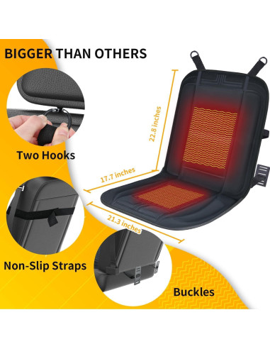 Funda de Asiento Calentada CARSHION 54x45 cm con Control de Calor