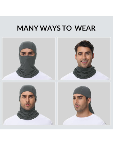 Baleaf Balaclava Máscara Facial Unisex Gris para Esquí y Motocicleta