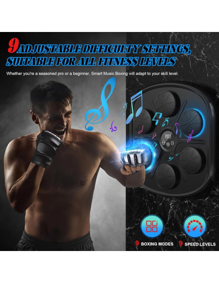 Máquina de Boxeo Musical ITEFDTUTNE con Guantes y Bluetooth