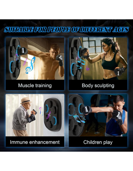Máquina de Boxeo Musical ITEFDTUTNE con Guantes y Bluetooth
