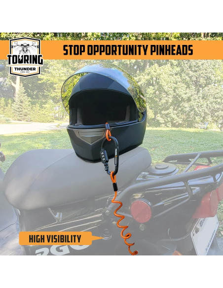Candado para Casco Touring Thunder con Cable de 1.83m Antirrobo