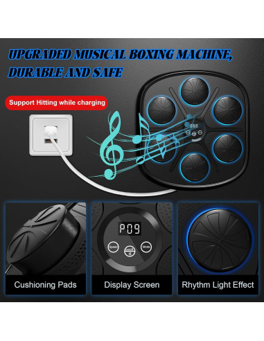Máquina de Boxeo Musical ITEFDTUTNE con Guantes y Bluetooth