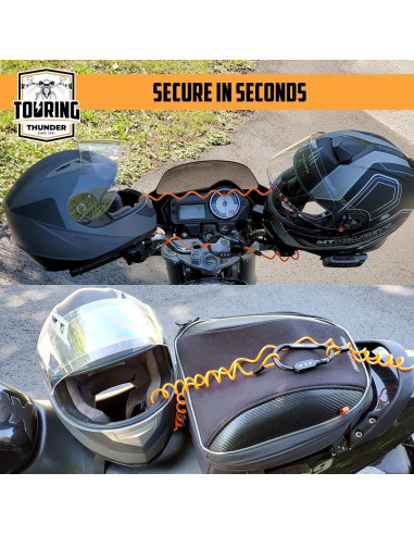 Candado para Casco Touring Thunder con Cable de 1.83m Antirrobo