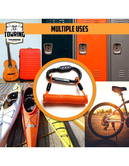 Candado para Casco Touring Thunder con Cable de 1.83m Antirrobo