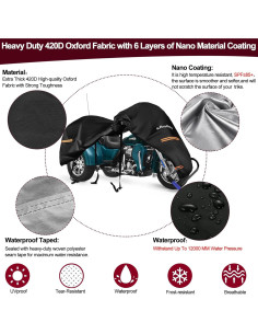 Cubierta para Trike SRIMMIT 420D Impermeable 274x150cm 2