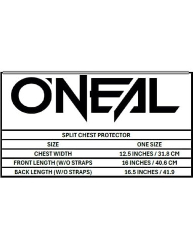 Protector de Pecho O'Neal Holeshot Negro Mediano/Grande