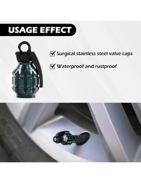 Tapa de Válvula de Neumático SINGARO, Aluminio Impermeable 4PCS