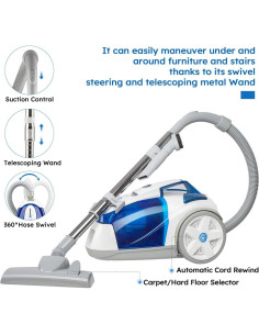 Aspiradora Cilindro Vacmaster CC0101 HEPA 2.5L 4.8kg 2