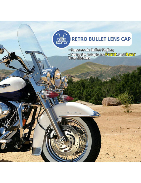 Cubiertas de Lente de Señales de Giro Harley 3.2" Rojas - Paquete de 2