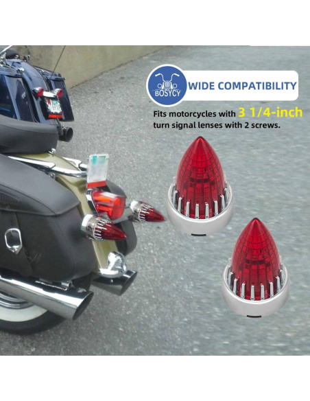 Cubiertas de Lente de Señales de Giro Harley 3.2" Rojas - Paquete de 2