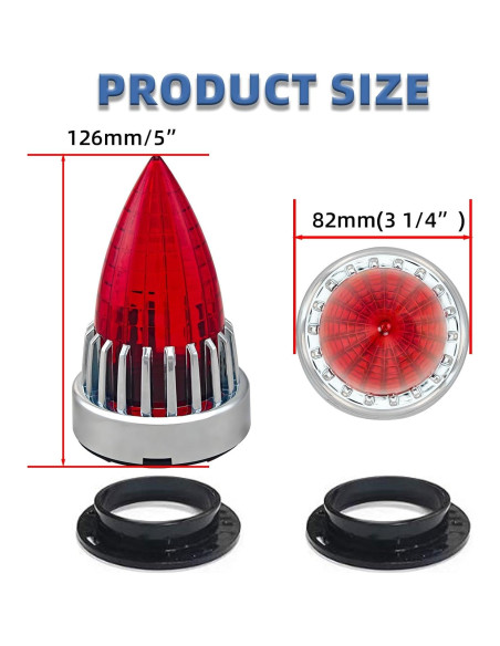 Cubiertas de Lente de Señales de Giro Harley 3.2" Rojas - Paquete de 2