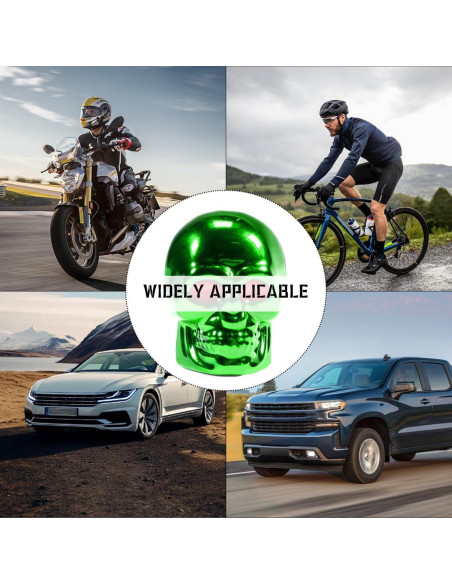 Tapa de Válvula Estilo Calavera Yourkar Verde 4 PCS