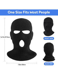 Máscara de Invierno Tejida Pukavt 3 Agujeros Amarillo Fluorescente 2