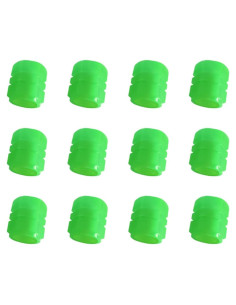 12 Tapas de Válvula de Neumático YALOK Verde Luminiscente