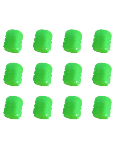 12 Tapas de Válvula de Neumático YALOK Verde Luminiscente
