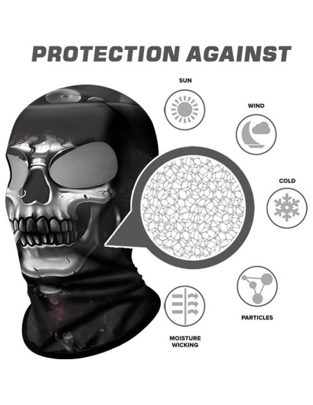 Balaclava Unisex ShopINess 3D Calavera para Deportes
