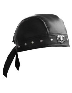 Bandana de Ciclismo Doo Rags Cuero Negro Ajustable Talla Única