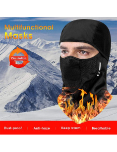 Máscara Balaclava Unisex Pidien para Clima Frío - Negra 2