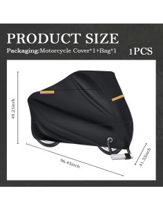 Funda de Motocicleta Impermeable Carleef 245 cm con Reflectantes 2