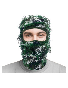 Máscara Balaclava Táctica Unisex Dañada Verde - Invierno y Verano