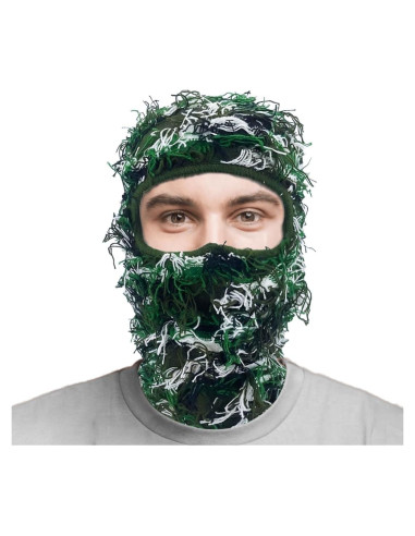 Máscara Balaclava Táctica Unisex Dañada Verde - Invierno y Verano