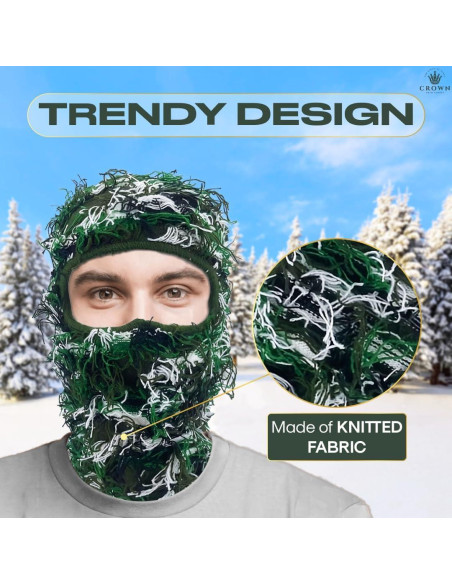 Máscara Balaclava Táctica Unisex Dañada Verde - Invierno y Verano