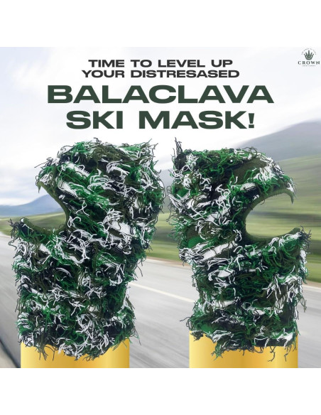 Máscara Balaclava Táctica Unisex Dañada Verde - Invierno y Verano