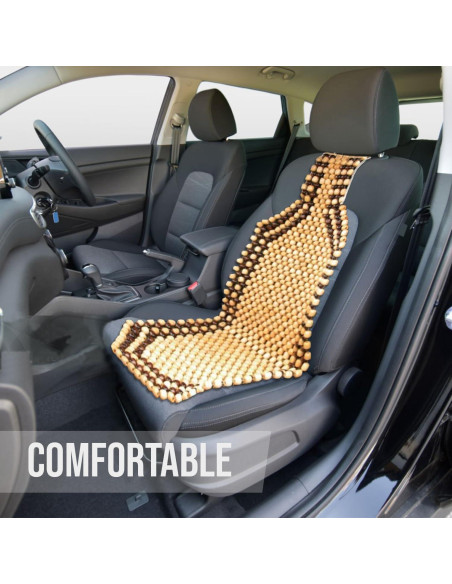 Cojín de Asiento Zento Deals con Perlas de Madera - Masaje y Ventilación