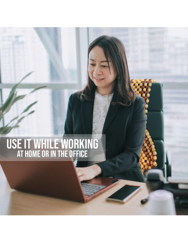 Cojín de Asiento Zento Deals con Perlas de Madera - Masaje y Ventilación