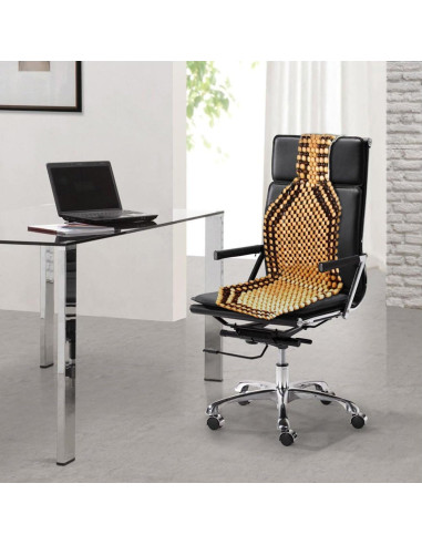 Cojín de Asiento Zento Deals con Perlas de Madera - Masaje y Ventilación
