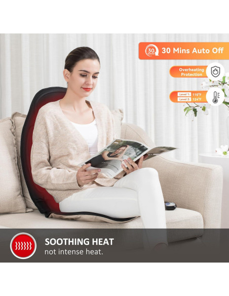 Cojín de Masaje Snailax SL-262A con Calor y 6 Nodos