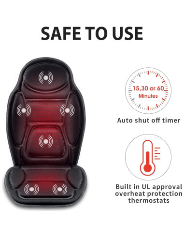 Cojín de Masaje Snailax SL-262A con Calor y 6 Nodos