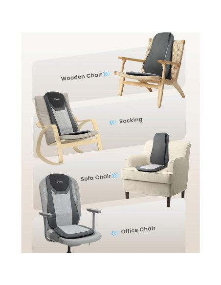 Cojín de Masaje Shiatsu COMFIER CF-2405 con Calor y 2 Velocidades