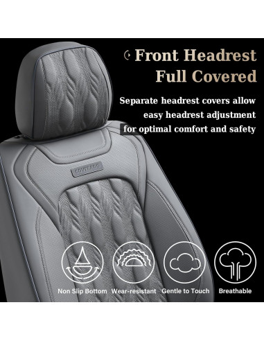 Cubierta de Asiento de Coche Coverado SCU009 Gris Relieve