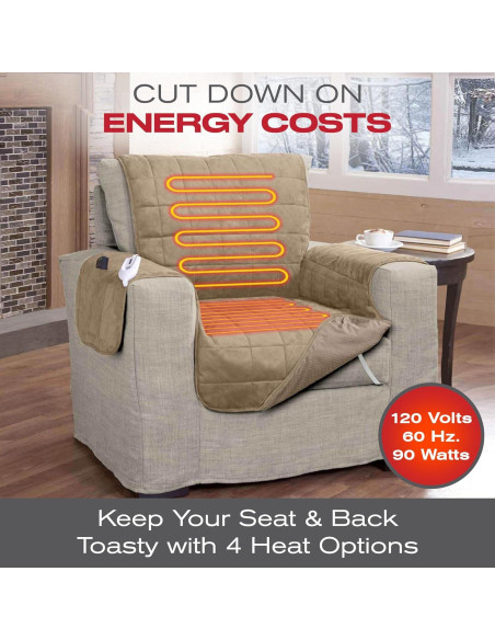 Funda Calentadora de Silla Calor Perfecto 165x63.5cm Acolchada