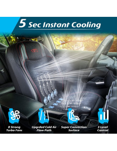 Funda de Asiento Refrigerante Paffenery 1Pcs Universal Negro 2