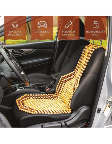 Cojín de Asiento con Perlas de Madera Zone Tech - Masaje Suave