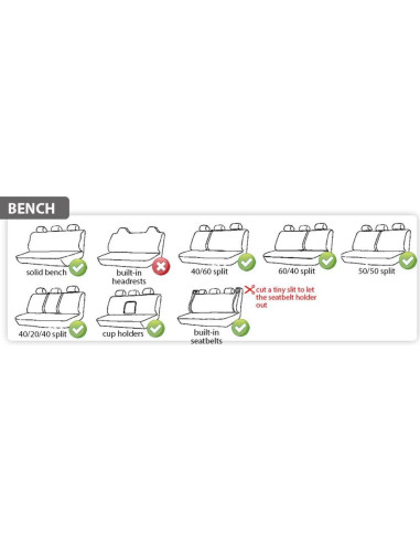Cubierta de Asiento Trasero FH Group Gris Ajuste Universal