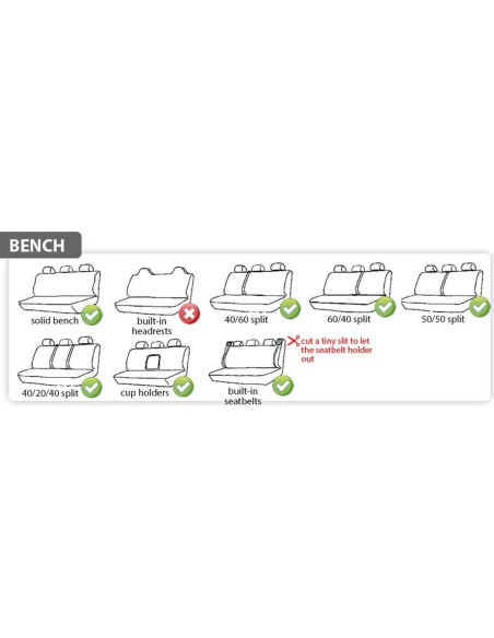 Cubierta de Asiento Trasero FH Group Gris Ajuste Universal