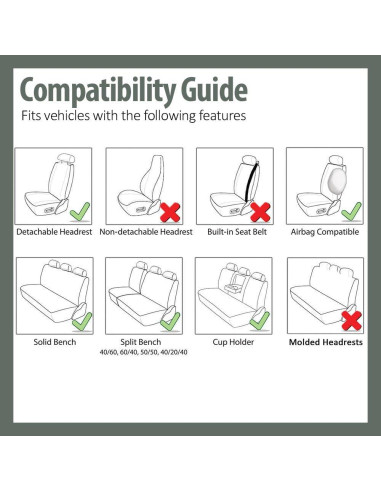 Cubierta de Asiento Trasero FH Group Gris Ajuste Universal