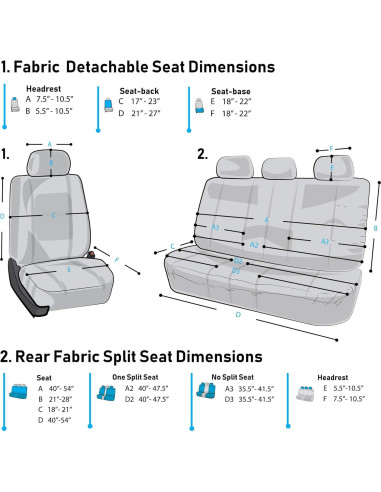 Cubierta de Asiento Trasero FH Group Gris Ajuste Universal