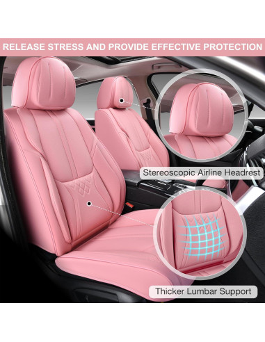 Juego Completo Fundas de Asiento BWTJF Rosa Impermeables