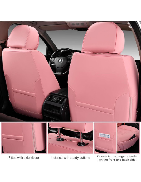 Juego Completo Fundas de Asiento BWTJF Rosa Impermeables