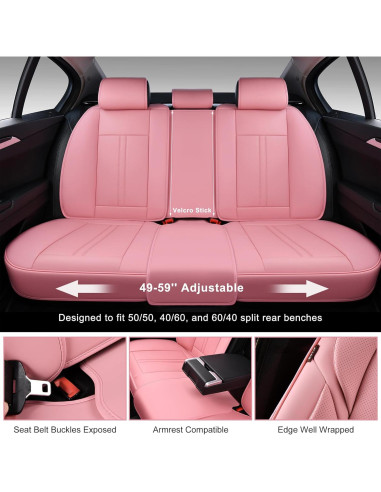 Juego Completo Fundas de Asiento BWTJF Rosa Impermeables