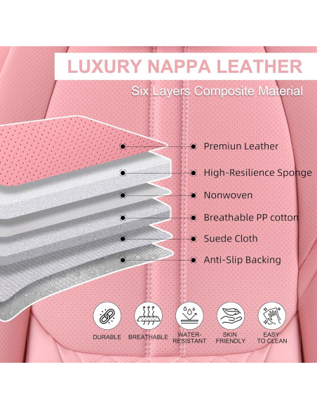 Juego Completo Fundas de Asiento BWTJF Rosa Impermeables