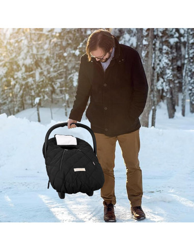 Funda para Asiento de Auto Bebamour para Bebés Invierno - Negra