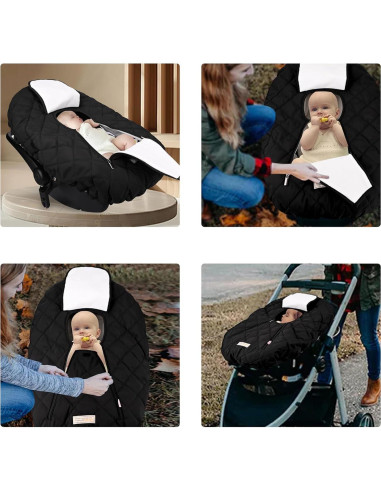 Funda para Asiento de Auto Bebamour para Bebés Invierno - Negra