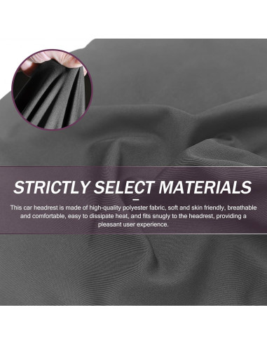Funda de Reposacabezas de Coche AWGUKA 2 PCS Negra Transpirable