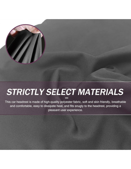 Funda de Reposacabezas de Coche AWGUKA 2 PCS Negra Transpirable