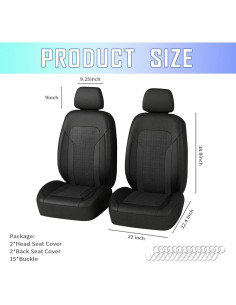 Fundas de Asiento de Coche Refrigerantes Carleef Negro 2